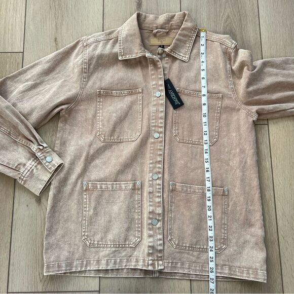 Blank NYC NWT Garment Dye Acid Wash Twill Shirt Jacket in Stoned Size Medium - Picture 13 of 13